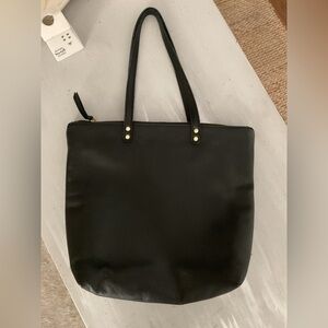 Umbrella Collective Black Leather Bag, EUC, with extra outside pocket